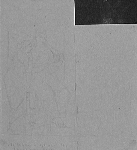 Louis Boitte - Naples, Musée National, peinture provenant d'Herculanum, la toile...