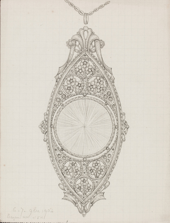 Pendentif Vintage Avec Chaîne - Incrusté De Cristaux Style Diamant - Réf. 3548 - Occasion
