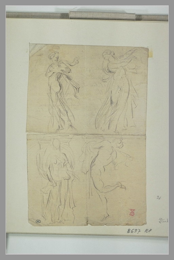 Jean-Baptiste Carpeaux - Quatre figures de danseuses d'après l'antique