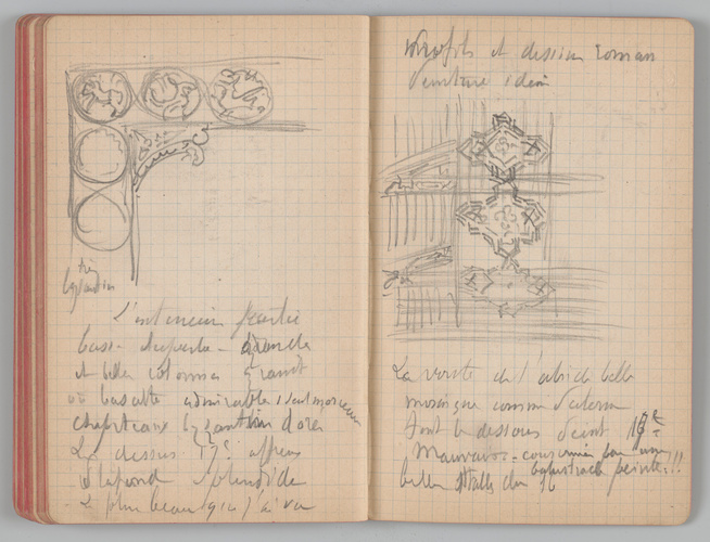 Charles-Justin Le Coeur - Carnet de notes concernant son voyage en Italie