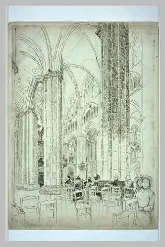 Joseph Pennell - La cathédrale de Bourges : extrémité ouest de la nef