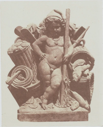 Edouard Baldus - "La Pêche", sculpture d'Aimé-Napoléon Perrey, décor du palais d...