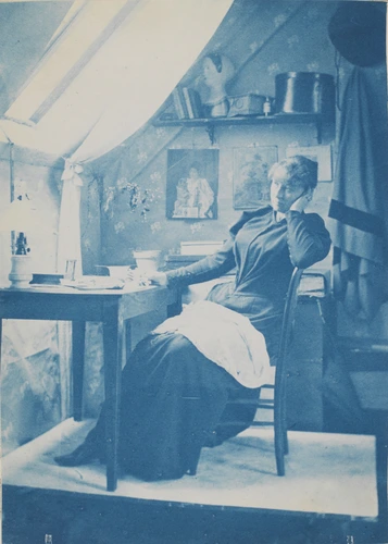Charles-François Jeandel - Femme assise, vêtue, dans l'atelier de l'artiste
