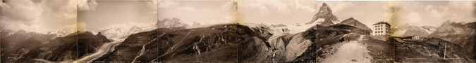 Photoglob C. - Panorama d'un massif de montagne aux environs de Zermatt en Suiss...