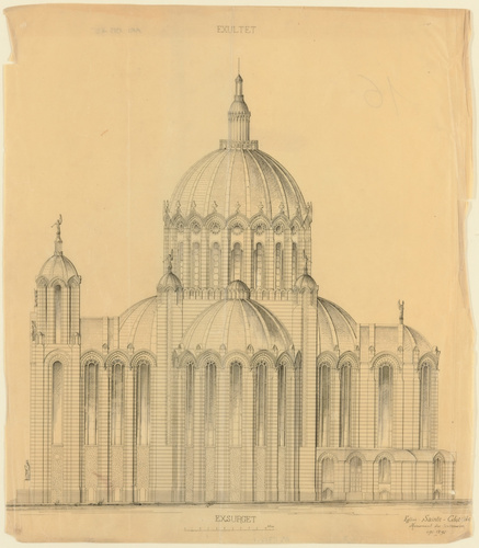 Alphonse Gosset - Sainte-Clotilde de Reims, façade latérale, élévation