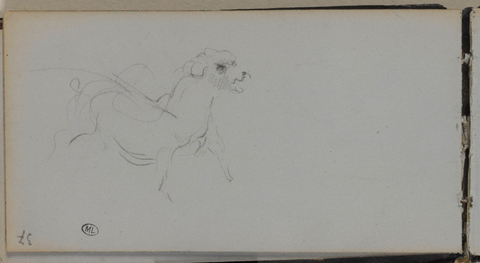 Jean-Baptiste Carpeaux - Feuille de croquis: chien