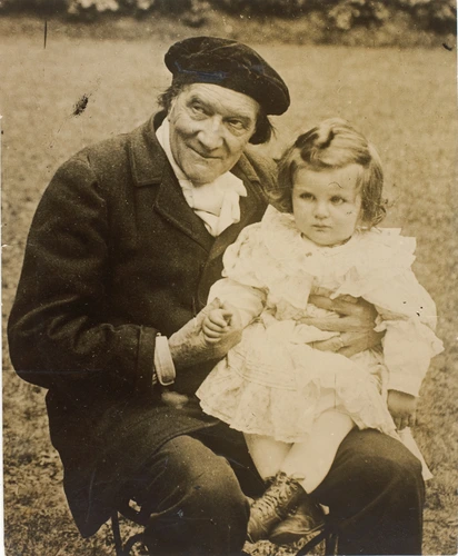 M. Brager - Victorien Sardou avec une petite fille sur les genoux