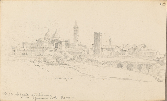 Louis Boitte - Rome, vue depuis l'église de Sts Jeanet Paul, vers l'église Saint...