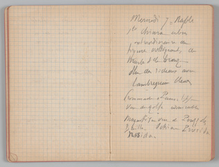 Charles-Justin Le Coeur - Carnet de notes concernant son voyage en Italie