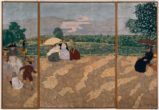 Edouard Vuillard - Jardins publics : la conversation, les nourrices, l'ombrelle ...