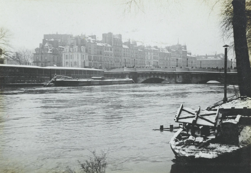 Paris, inondation, crue de la Seine en hiver - Charles Augustin Lhermitte