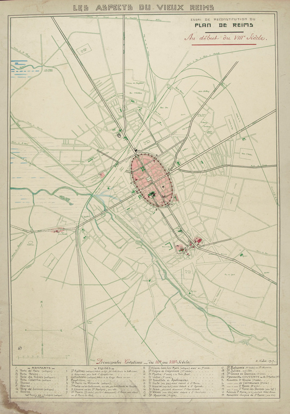Ernest Kalas - Plan de Reims au VIIIe siècle