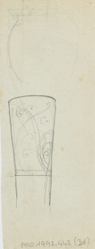 Auguste Delaherche - Fleur stylisée (recto) ; Décor de vase (verso)