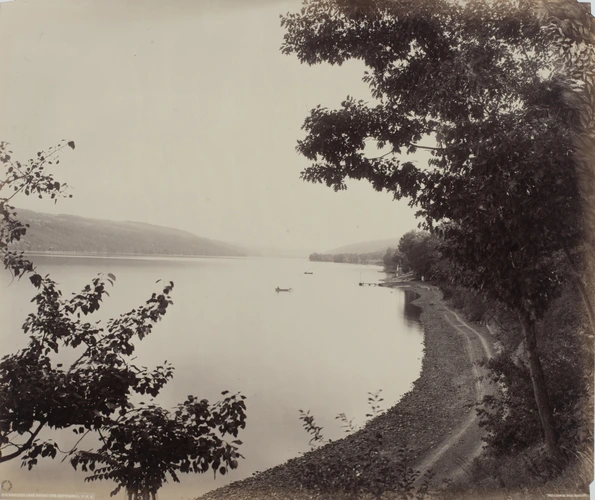 William Herman Rau - Hemlock Lake among the cottages