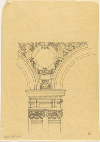Alphonse Gosset - Opéra de Paris, grand escalier, entablement et départ des arcs...