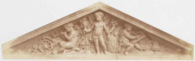 Edouard Baldus - "La Paix", sculpture de Leprêtre, décor du palais du Louvre, Pa...
