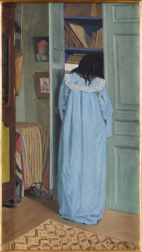 Félix Vallotton - Intérieur, femme en bleu fouillant dans une armoire