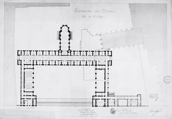 Juste Lisch - Séminaire de Dijon, plan du premier étage