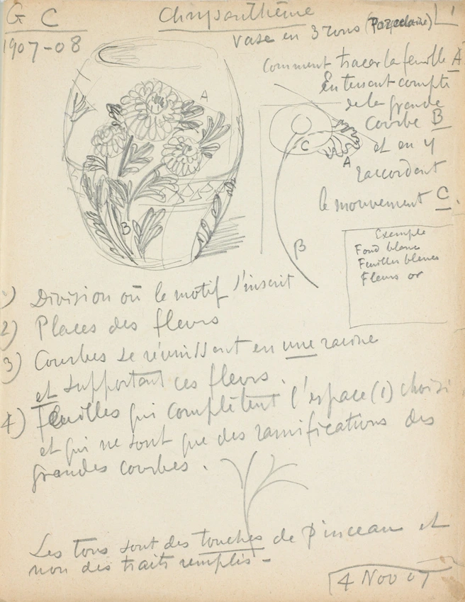 Eugène Grasset - Motif de chrysanthème pour un vase