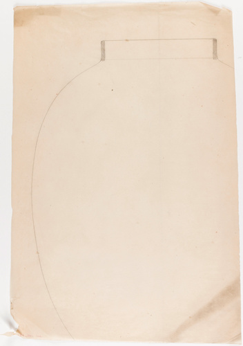 Emile Gallé - Projet de grand vase ovoïde, à col cylindrique, sur étroit piédouc...