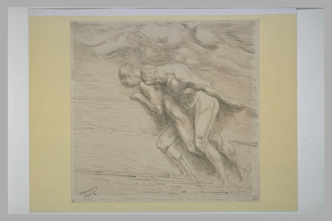 Constantin Meunier - Au Pays Noir : deux haleurs nus