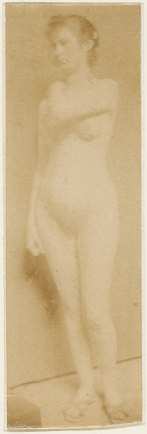 François-Rupert Carabin - Femme nue, debout, de face, bras gauche sur l'épaule d...
