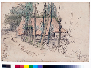 Jean-François Millet - Environs de Vichy, maison au bord de l'eau