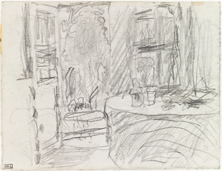 Pierre Bonnard - Intérieur avec porte-fenêtre ouverte sur le jardin à Vernon
