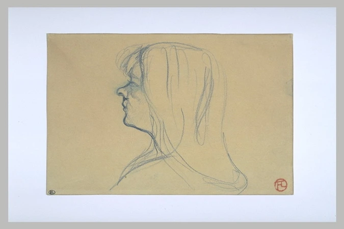 Henri de Toulouse-Lautrec - Tête de femme, de profil à gauche