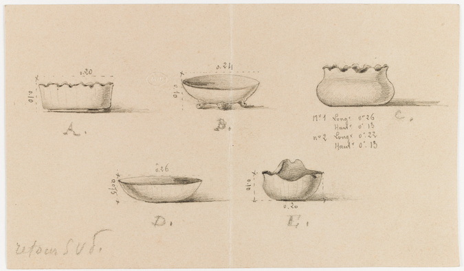 Emile Gallé - Cinq coupes A, B, C, D, E
