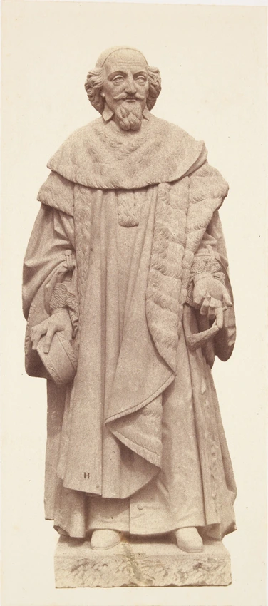 Edouard Baldus - "Molé", statue de Nanteuil, décor du palais du Louvre, Paris
