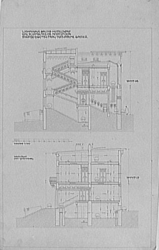 Otto Schönthal - Villa Vojcsik à Vienne, deux coupes