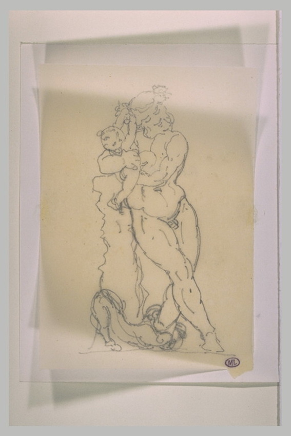 Eugène Guillaume - Silène tenant dans ses bras le jeune Bacchus