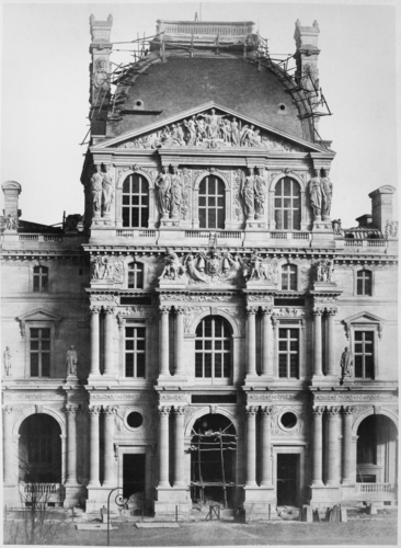 Edouard Baldus - Le Louvre, pavillon Richelieu en travaux