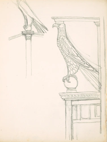 Eugène Grasset - Aigle en support sur un perchoir