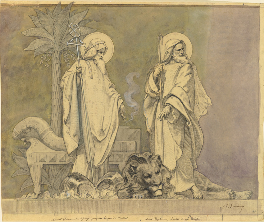 Charles Lameire - Eglise de la Madeleine, carton préparatoire à la frise en mosa...