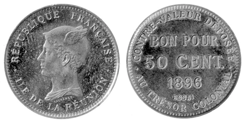 Jean Lagrange - Essai de la pièce de 50 centimes, Trésor Colonial de La Réunion