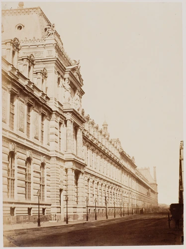 Edouard Baldus - La Façade de l'aile Richelieu et la rue de Rivoli, palais du Lo...