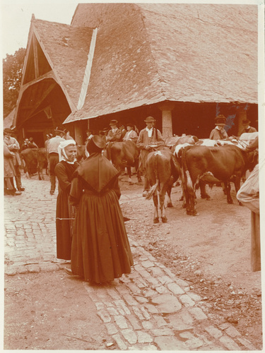 Charles Augustin Lhermitte - Le Faouët, le marché couvert
