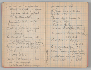 Charles-Justin Le Coeur - Carnet de notes concernant son voyage en Italie