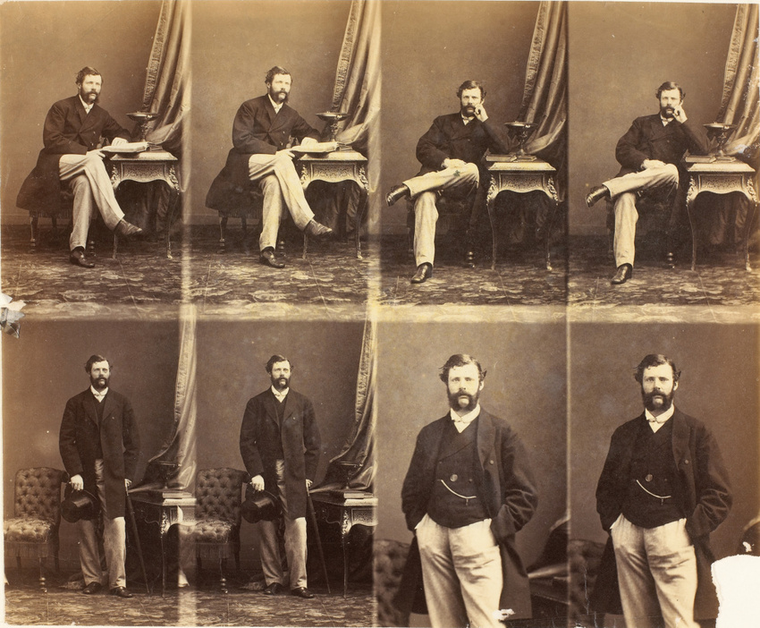 André Adolphe Eugène Disdéri - M. Egerton en huit poses, quatre assis et quatre ...