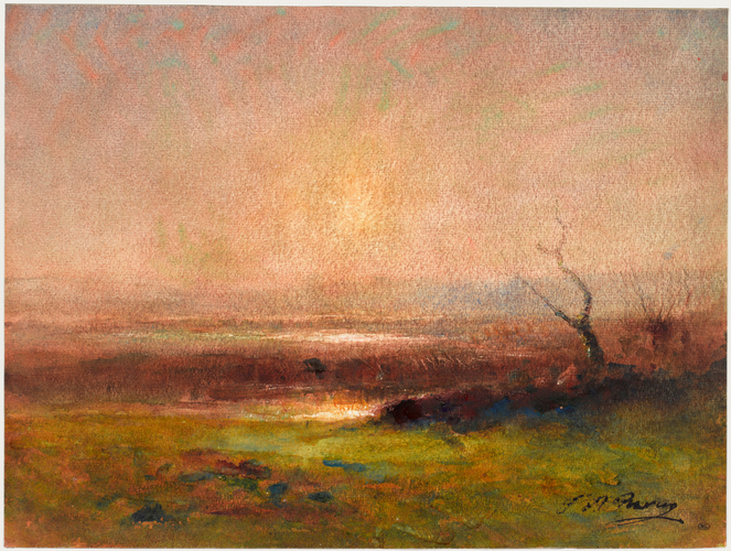 François Auguste Ravier - Paysage au crépuscule