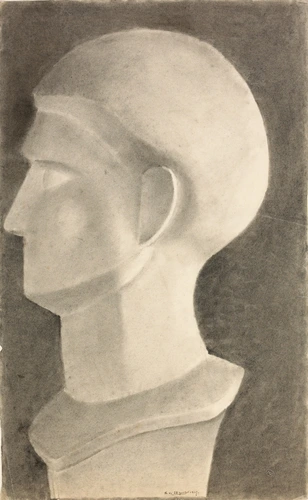 Gustave Eiffel - Etude de tête sculptée de profil