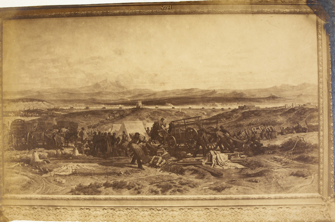 André Adolphe Eugène Disdéri - "La Levée du camp du midi ; 22 novembre 1854", pe...