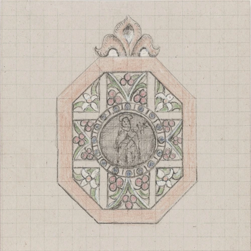 Enguerrand du Suau de la Croix - Médaille de sainte martyre, fleur de lys, motif...
