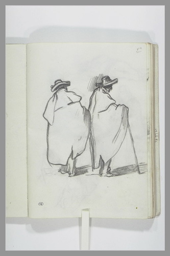 Alfred Dehodencq - Deux figures, debout, vues de de dos