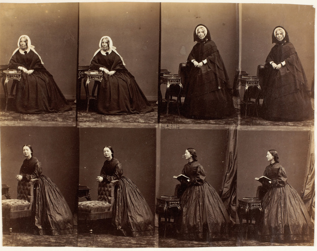 André Adolphe Eugène Disdéri - Mme. Rogers et une jeune femme en huit poses, qua...
