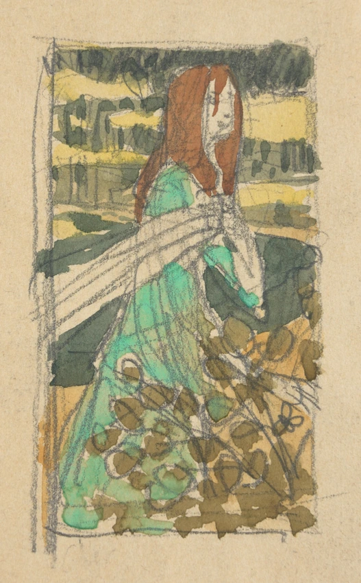 Femme dans un paysage - Eugène Grasset