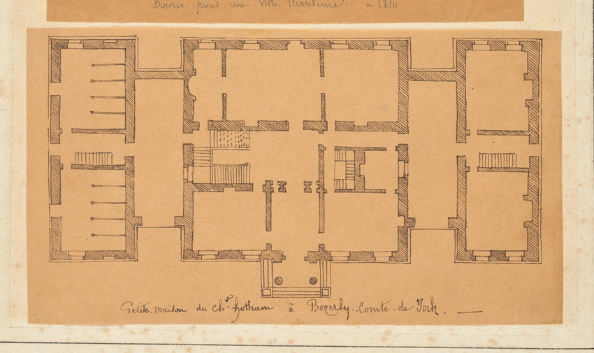 Edouard Villain - Plan de la petite maison du Chr Hotham, Beverly, Comté de York