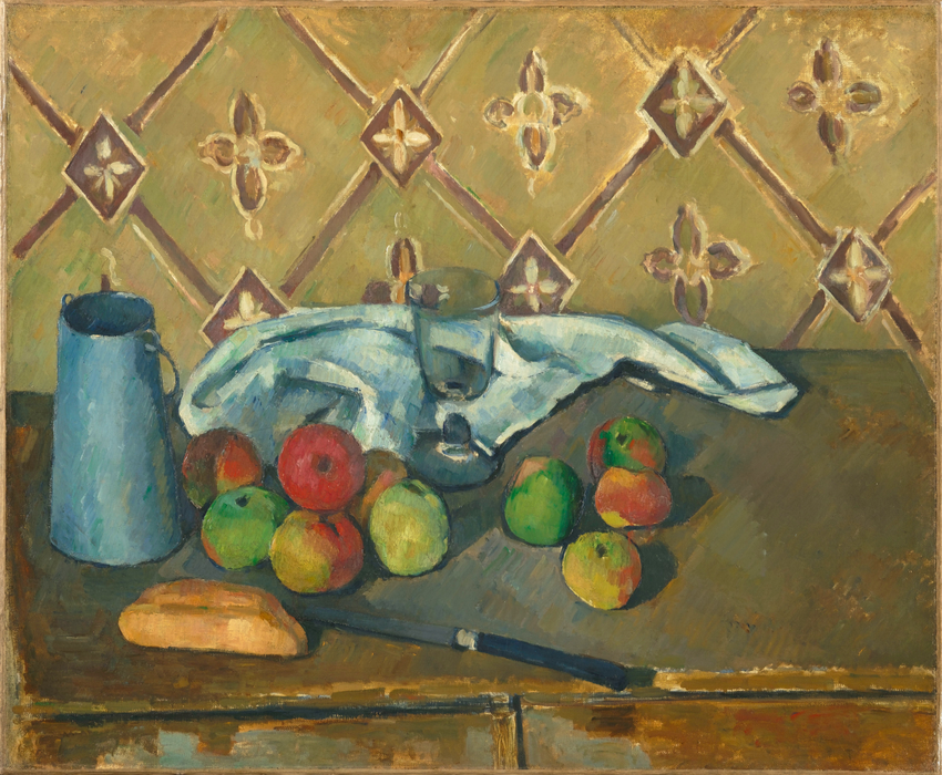 Fruits, serviette et boîte à lait - Paul Cézanne
